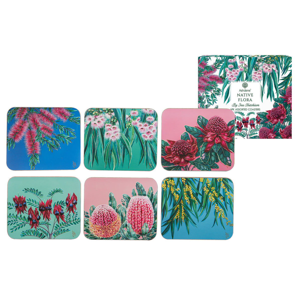 Ashdene Native Flora coaster set PRE-ORDER