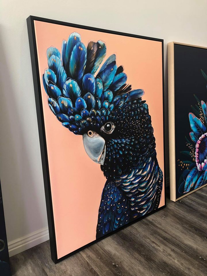 &#39;Jarrah&#39; The Red Tailed Black Cockatoo canvas print