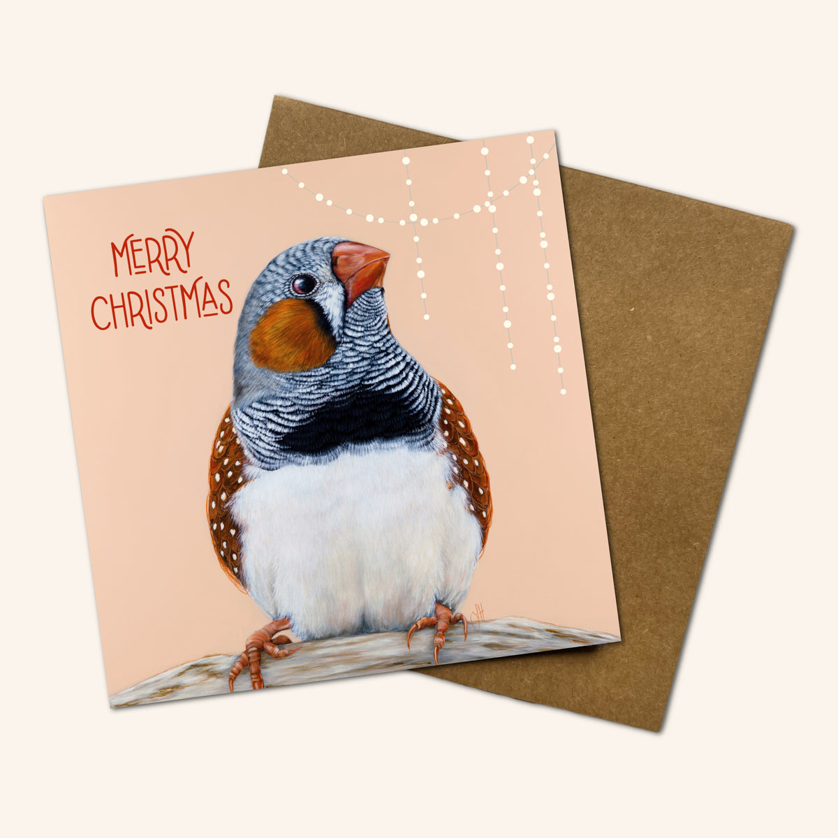'Felix' The Zebra Finch Christmas Card