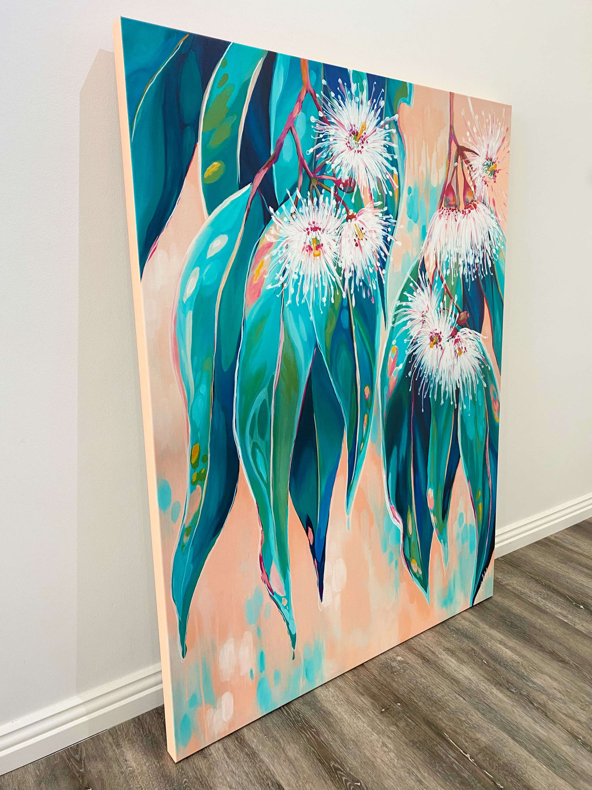 'Peachy' Flowering Gum canvas print