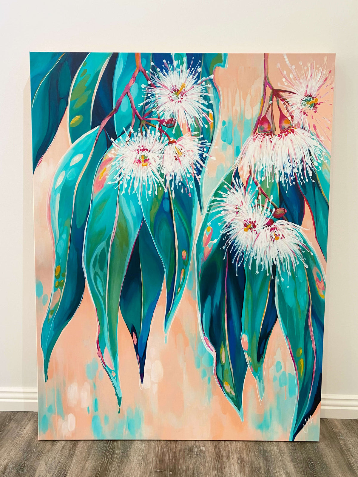 'Peachy' Flowering Gum canvas print