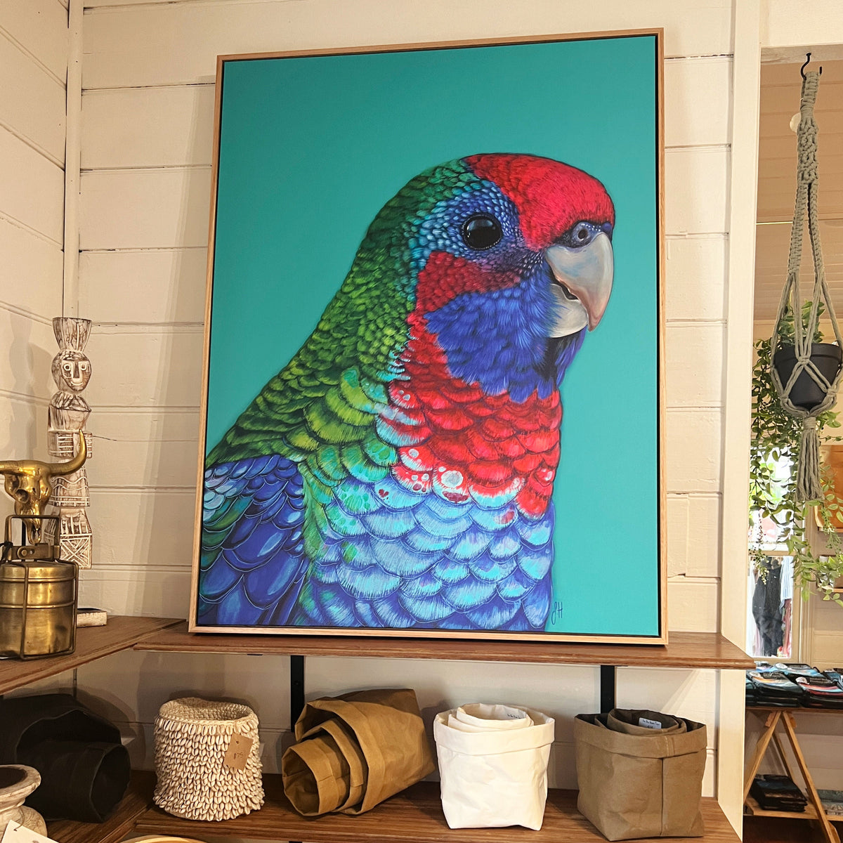 Percy the Crimson Rosella Canvas Print