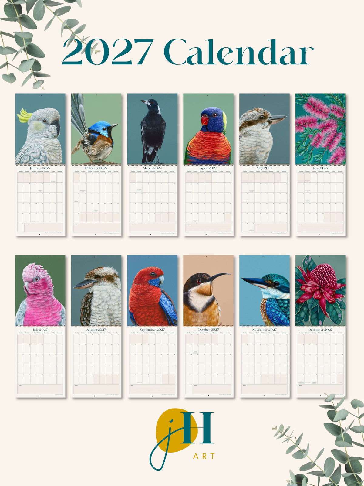 PRE-ORDER A4 size 2027 Premium Art Calendar