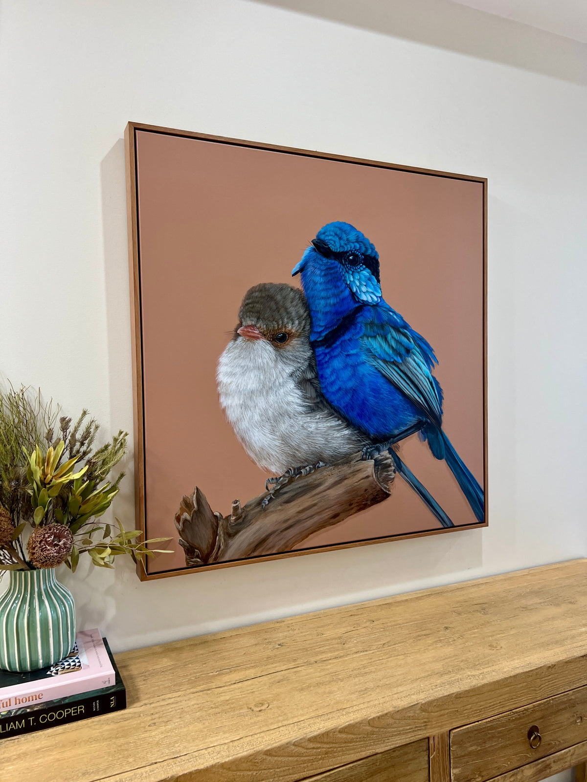 ‘Fred and Ginger’ Splendid Fairy-wren pair framed original artwork