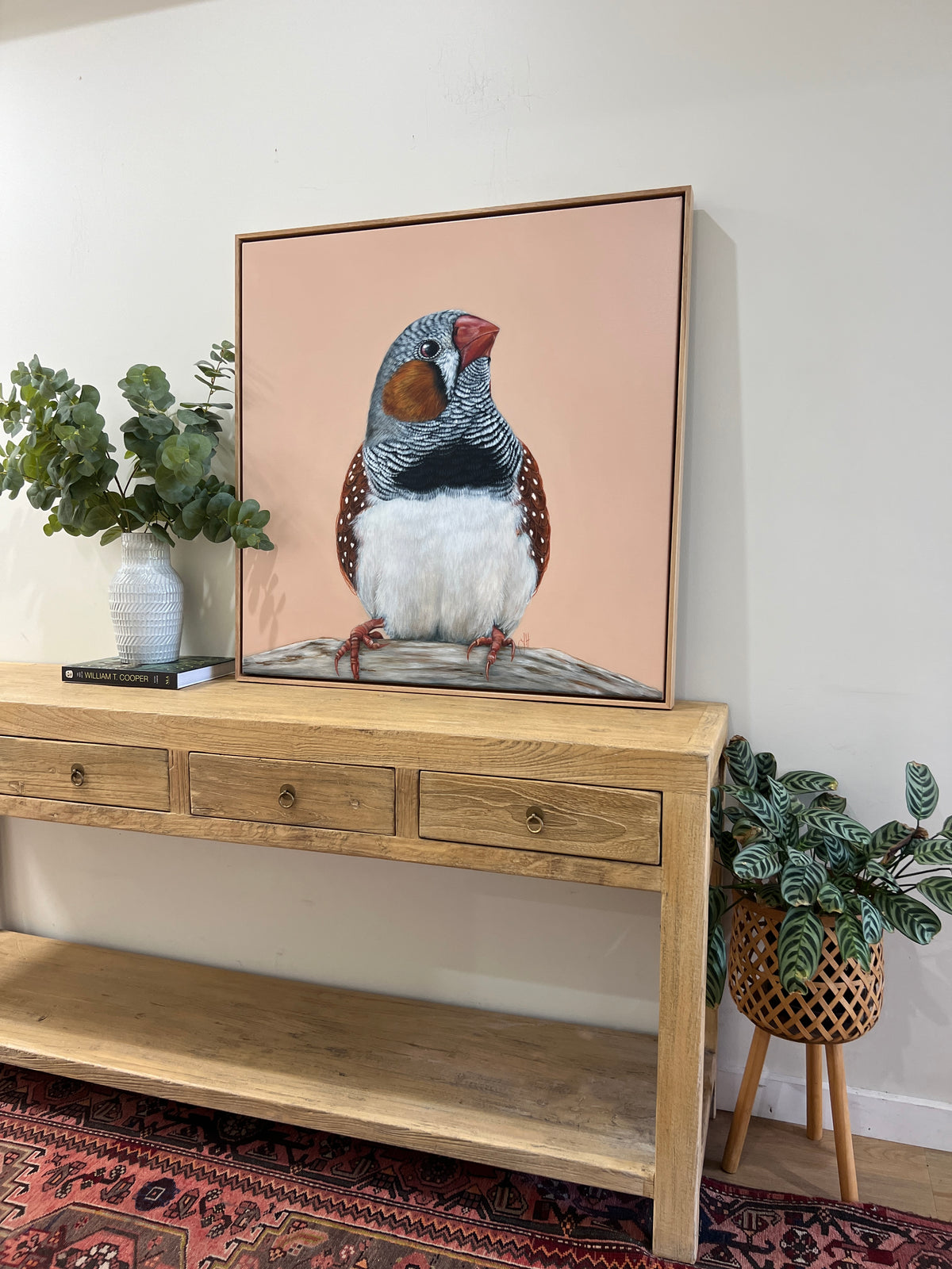 ‘Felix&#39; the Zebra Finch Original framed artwork