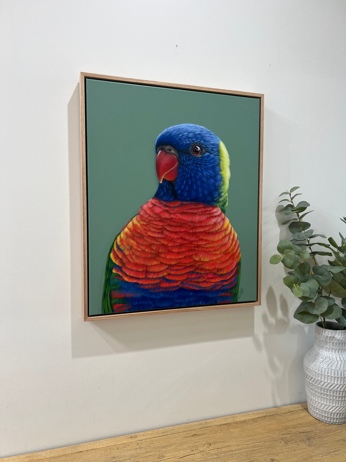 Beau the Rainbow Lorikeet original framed artwork
