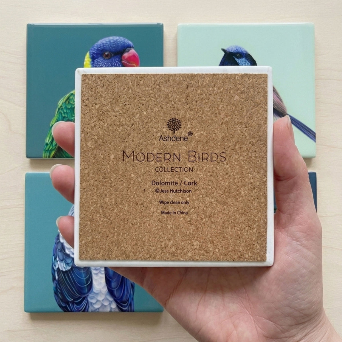 PRE-ORDER Ashdene Modern Birds ceramic coaster set