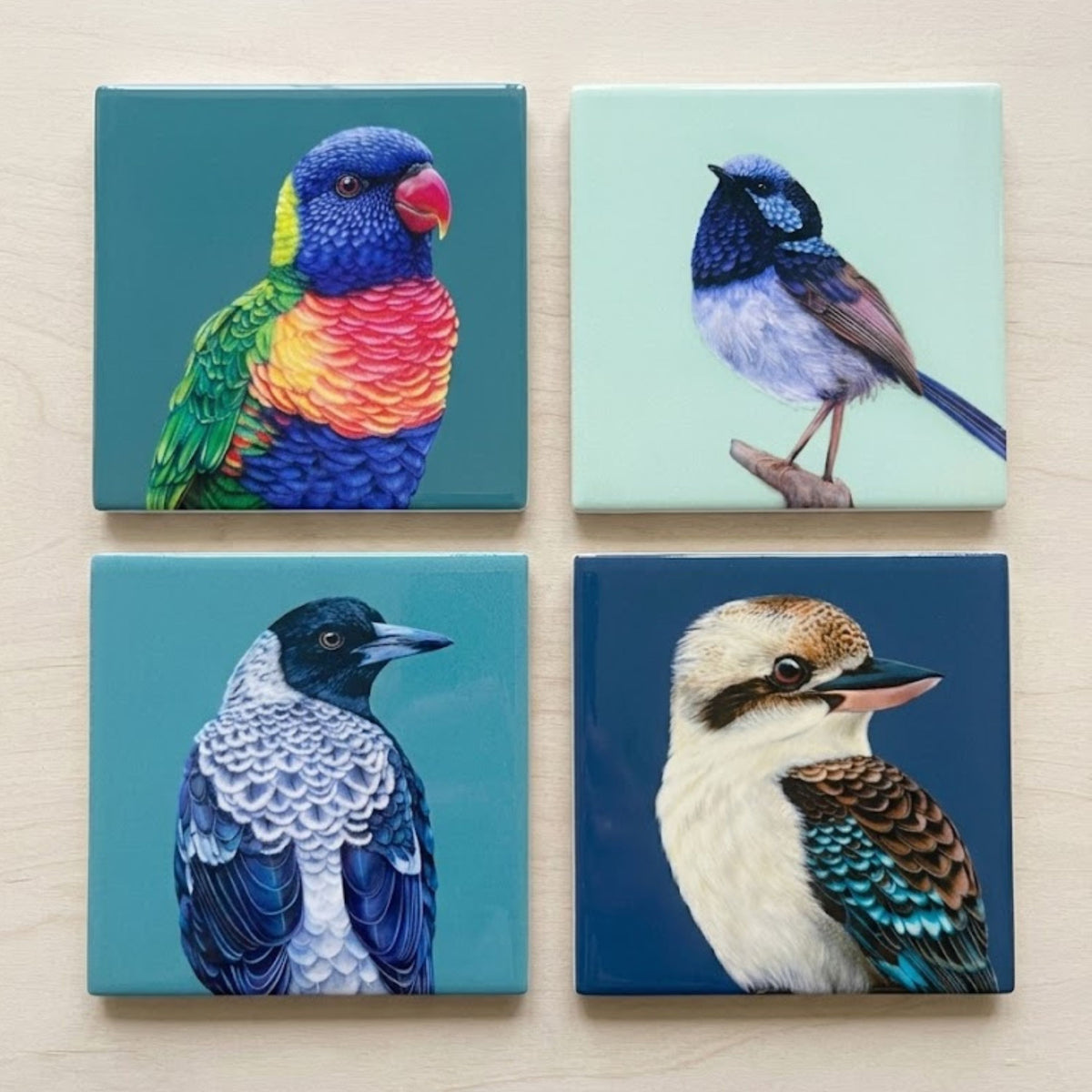 PRE-ORDER Ashdene Modern Birds ceramic coaster set