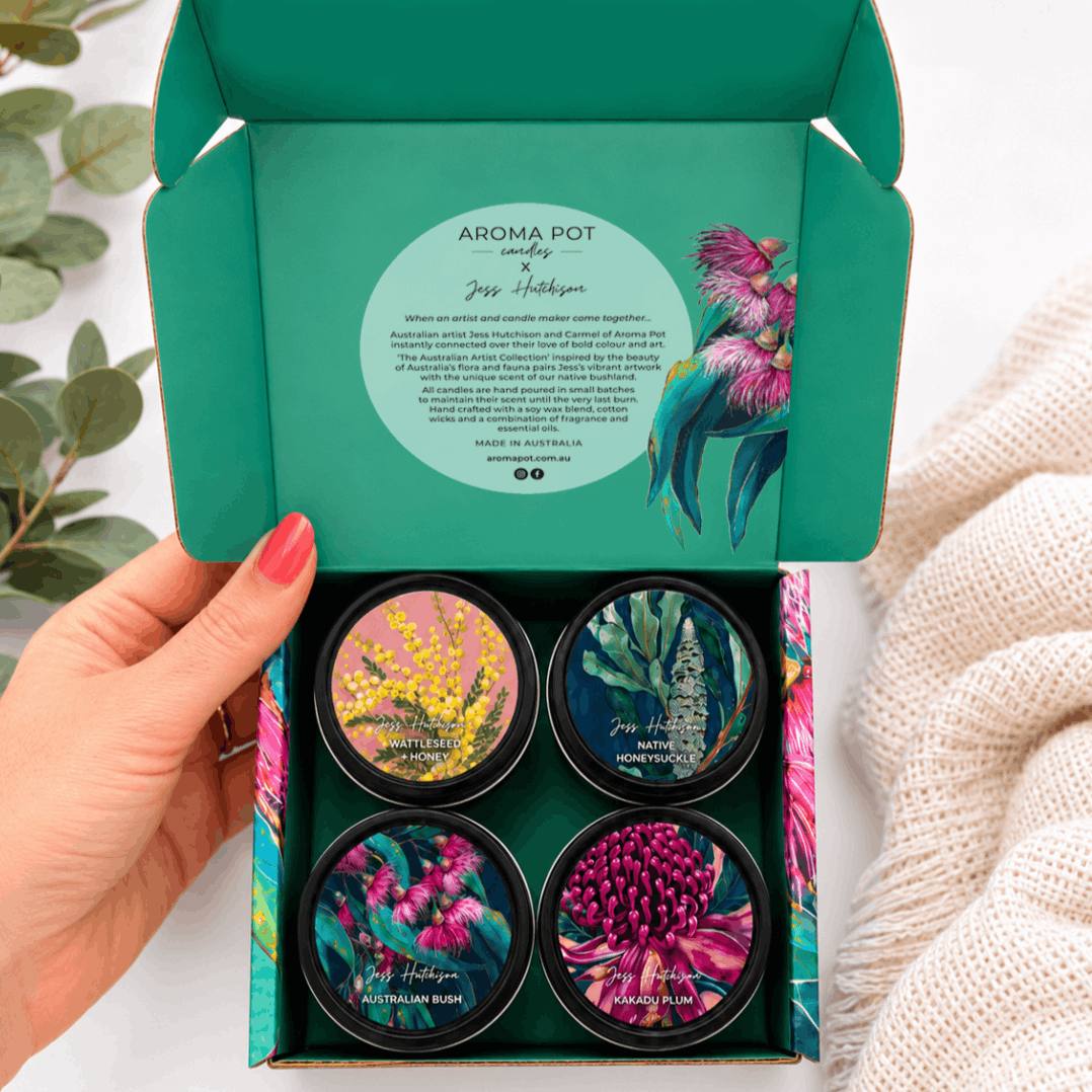 PRE-ORDER Aroma Pot mini 4 x candle gift pack - Floral