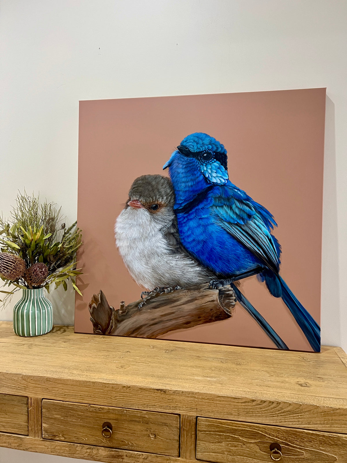 ‘Fred and Ginger’ Splendid Fairy-wren pair framed original artwork
