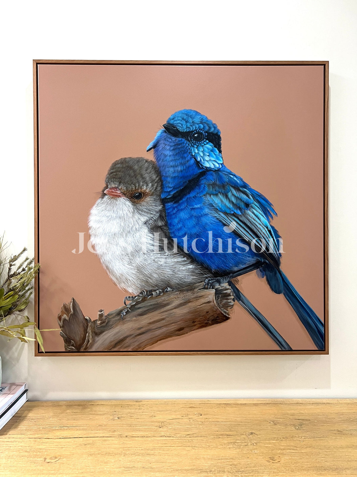 ‘Fred and Ginger’ Splendid Fairy-wren pair framed original artwork