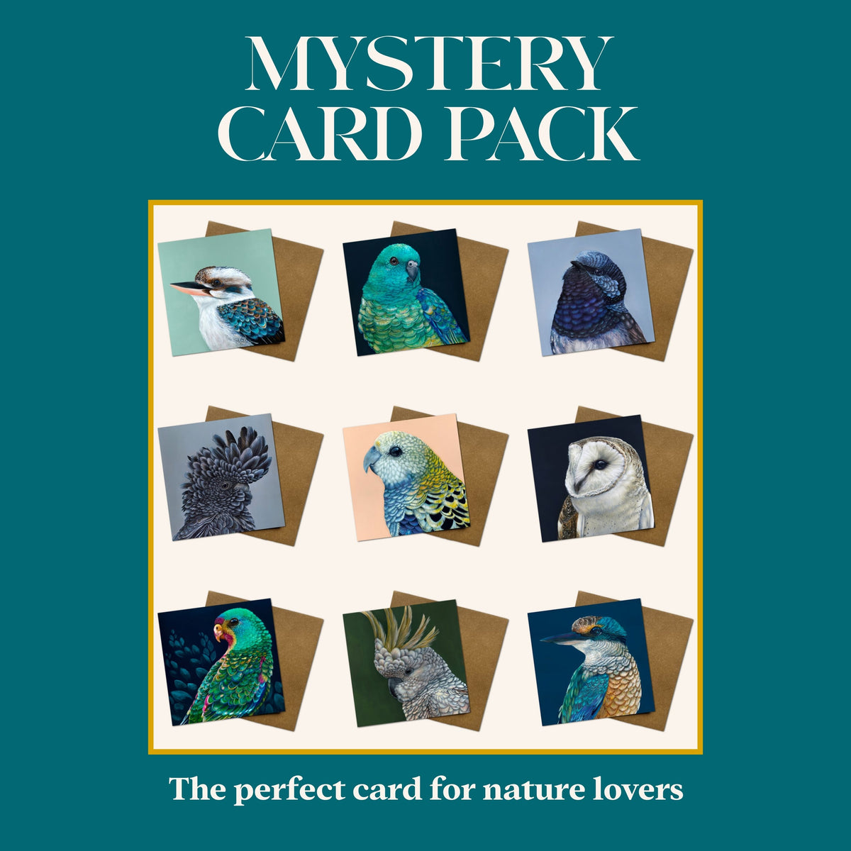 Mystery Greeting card pack of 10 - Birds
