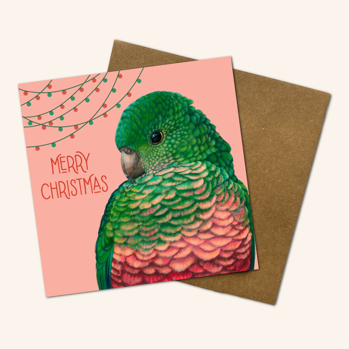 Queenie the King Parrot Christmas Card