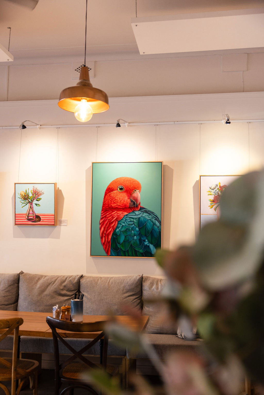 &#39;Red&#39; the King Parrot framed original artwork